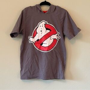 HIS Ghostbusters Gray Hooded Logo Tee with Ecto Goggles